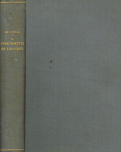 Il contratto di lavoro - Luigi De Litala - copertina