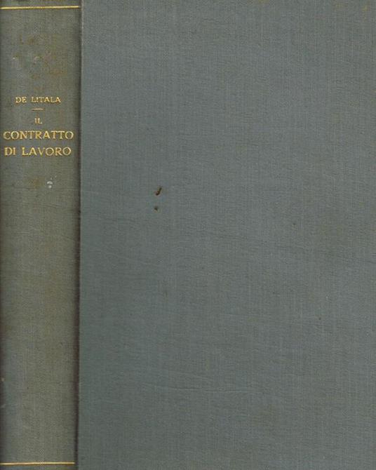 Il contratto di lavoro - Luigi De Litala - copertina
