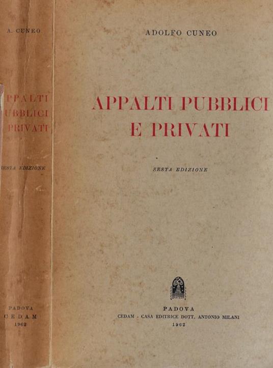Appalti pubblici e privati - Adolfo Cuneo - copertina