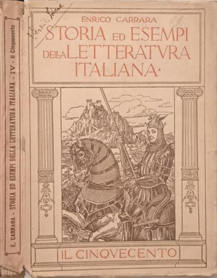 Storia ed esami della letteratura italiana - Enrico Carrara - copertina