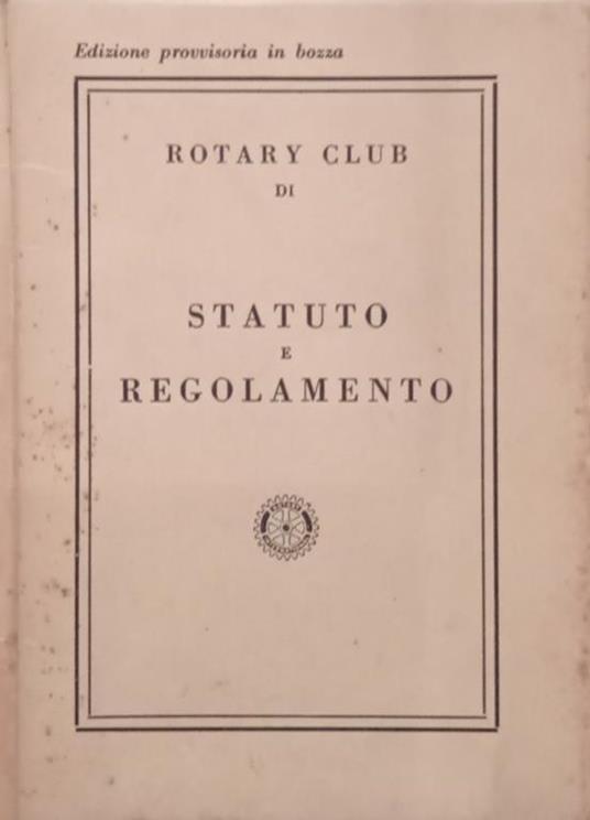 Statuto e Regolamento - copertina