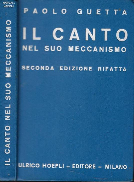 Il canto nel suo meccanismo - copertina