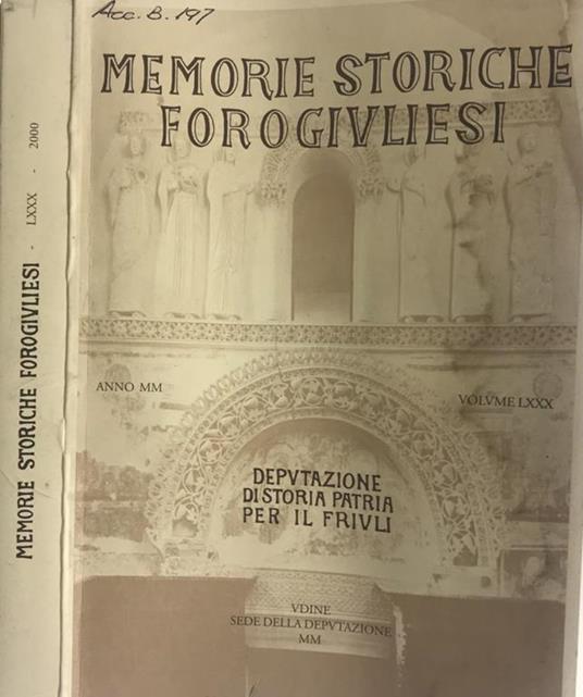 Memorie storiche forogiuliesi 2000 - copertina