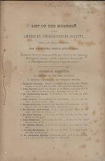 List of the Members of the American Philosophical Society heal at Philadelphia for promoting useful knowledge 1865