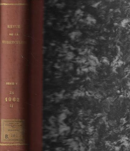 Revue de Tuberculose et de pneumologie n. 7-8/9-10/11/12/12 bis Anno 1962 - copertina