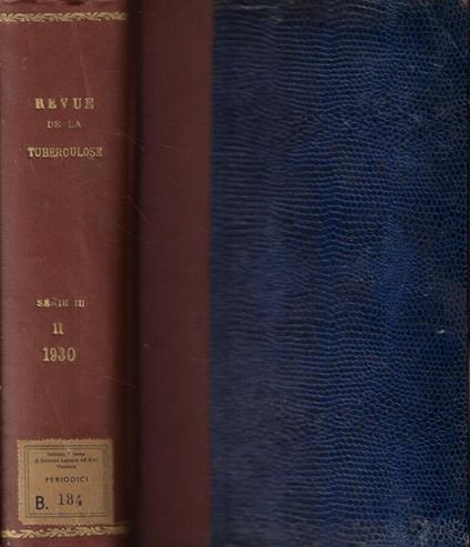 Revue de la Tuberculose 1930 - copertina