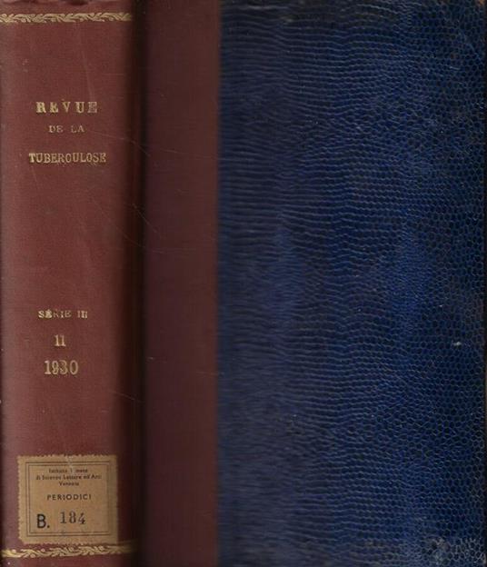 Revue de la Tuberculose 1930 - copertina