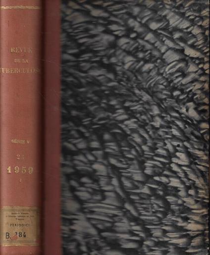 Revue de Tuberculose et de pneumologie n.1/2-3/4/5-6 Anno 1959 - copertina