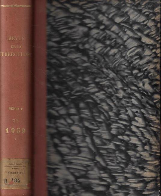 Revue de Tuberculose et de pneumologie n.1/2-3/4/5-6 Anno 1959 - copertina