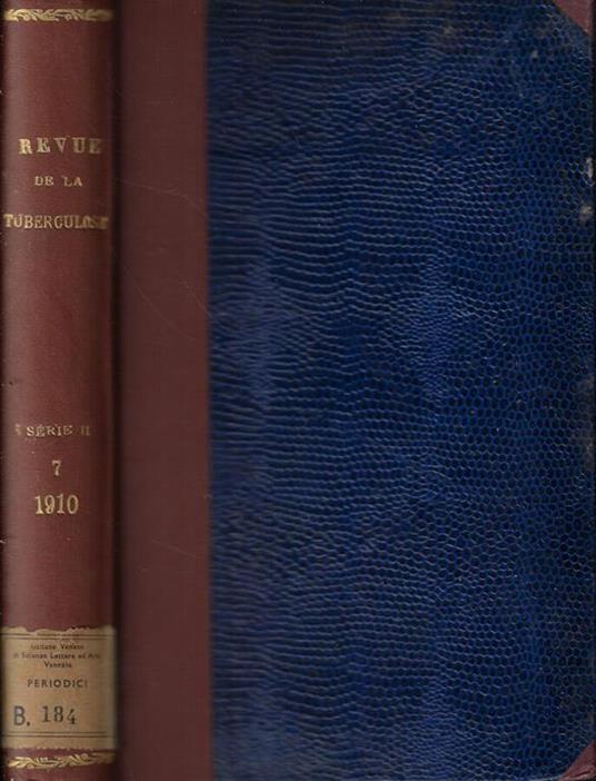 Revue de la Tuberculose 1910 - copertina