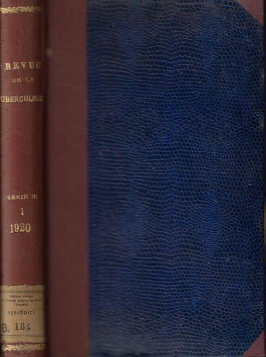 Revue de la Tuberculose 1920 (incompleta) - copertina