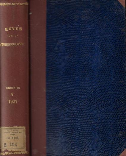 Revue de la Tuberculose 1927 - copertina