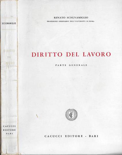 Diritto del lavoro - Renato Scognamiglio - copertina