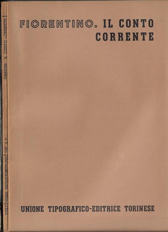 Il  conto corrente - Adriano Fiorentino - copertina