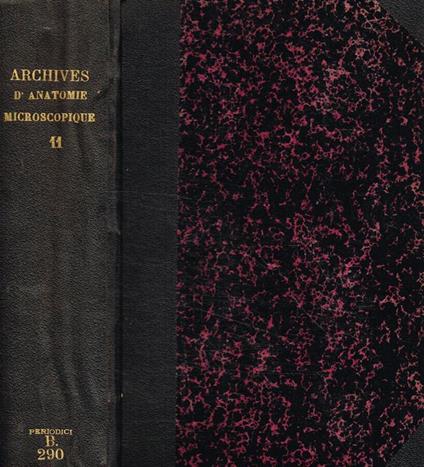 Archives d'anatomie microscopique tome XI, 1909-1910 - copertina