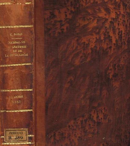 Journal de l'anatomie et de la physiologie normales et pathologiques de l'homme et des animaux anno 1864 - copertina