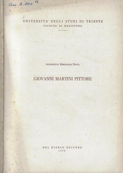 Giovanni Martini Pittore - copertina
