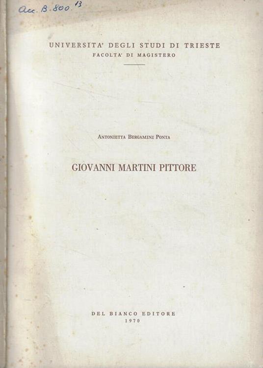 Giovanni Martini Pittore - copertina