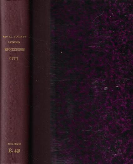 Proceeding of the Royal Society n. 745-746-747-748 Anno 1925 - copertina