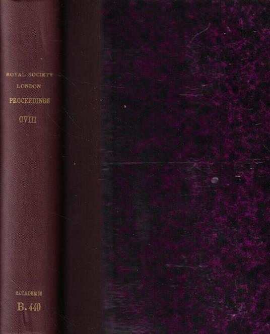 Proceeding of the Royal Society n. 745-746-747-748 Anno 1925 - copertina