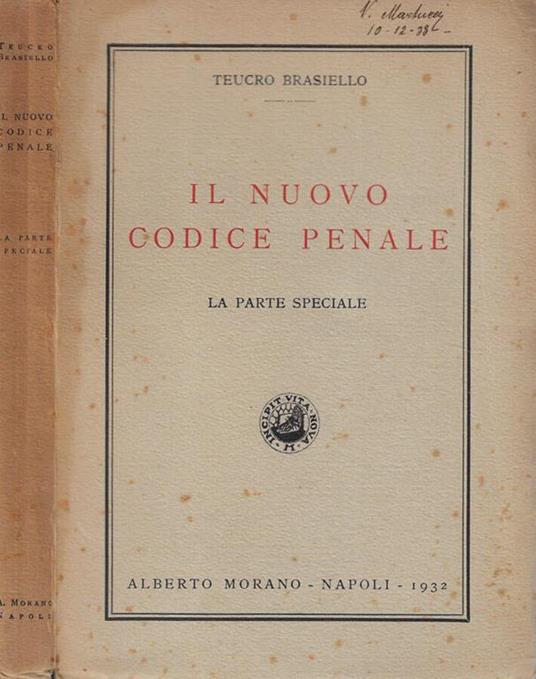 Il  nuovo codice penale - Teucro Brasiello - copertina