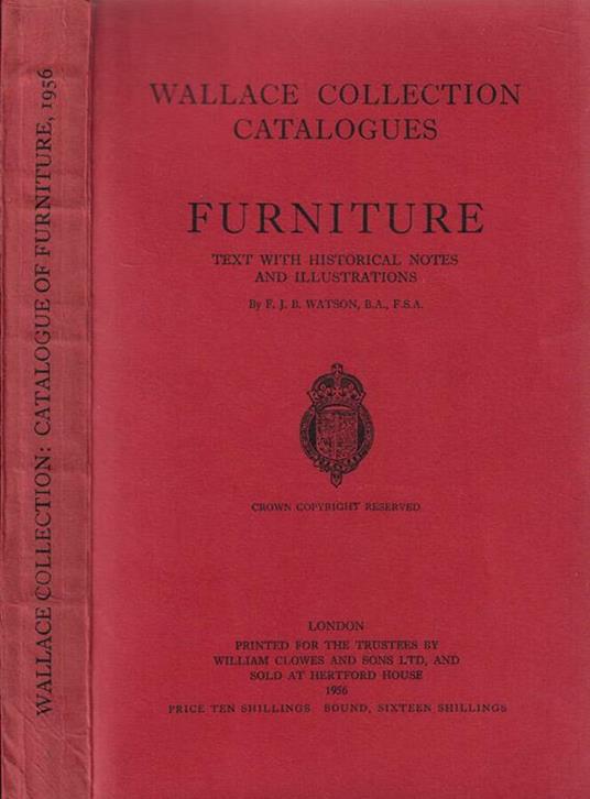Wallace Collection Catalogues Furniture - Francis John Bagott Watson - copertina