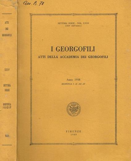 I  georgofili atti della accademia dei georgofili anno 1988 dispensa I-II-III-IV - copertina