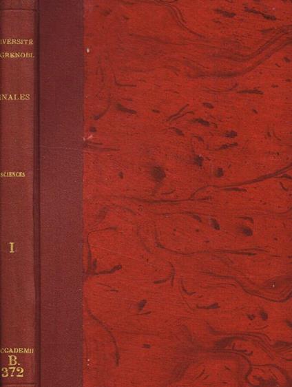 Annales de l'université de Grenoble nouvelle serie, section sciences-medecine, anno 1924 - copertina