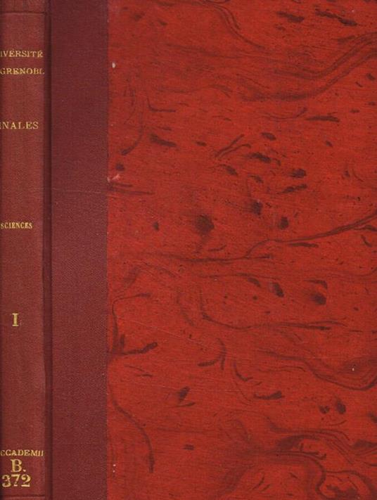 Annales de l'université de Grenoble nouvelle serie, section sciences-medecine, anno 1924 - copertina