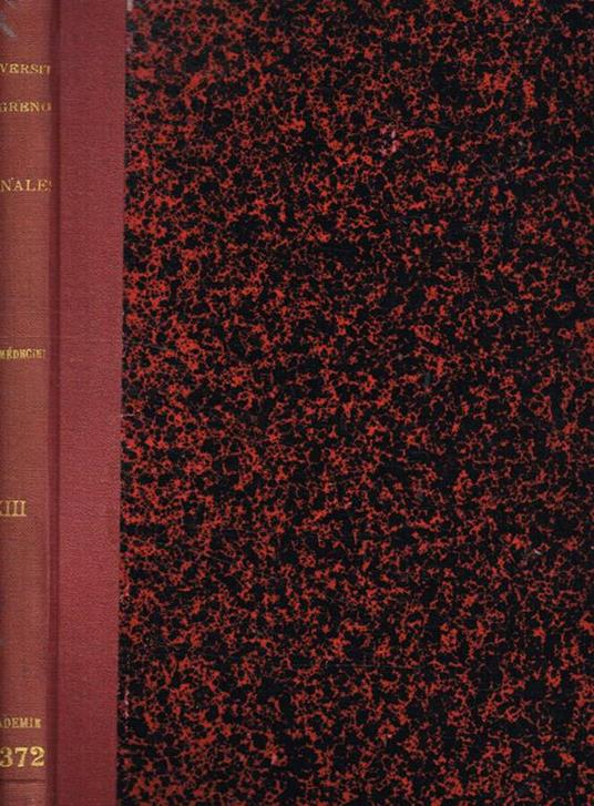 Annales de l'université de Grenoble nouvelle serie, section sciences-medecine, anno 1936 - copertina