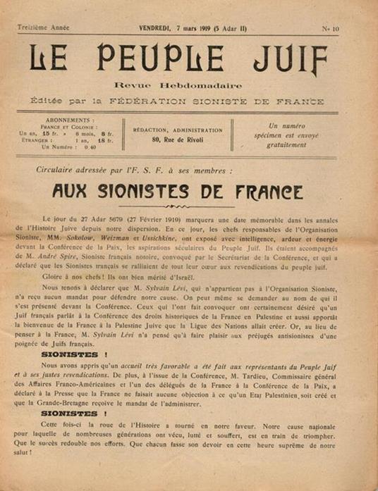 Le  peuple juif n. 10 - copertina