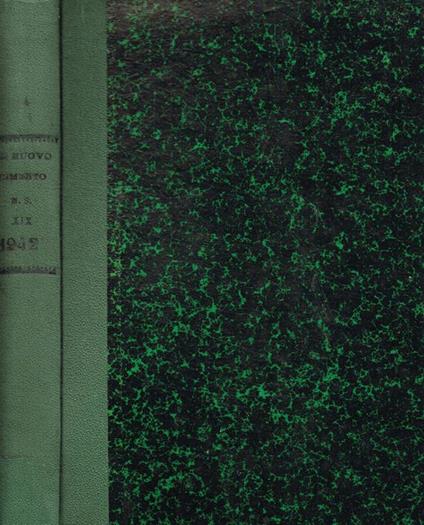 Il  nuovo cimento. Organo della società italiana di fisica. Nuova serie, anno XIX, 1942 - copertina