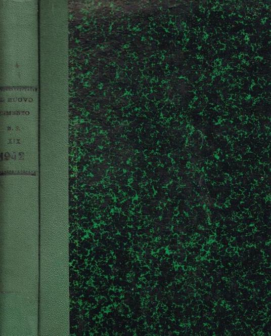 Il  nuovo cimento. Organo della società italiana di fisica. Nuova serie, anno XIX, 1942 - copertina