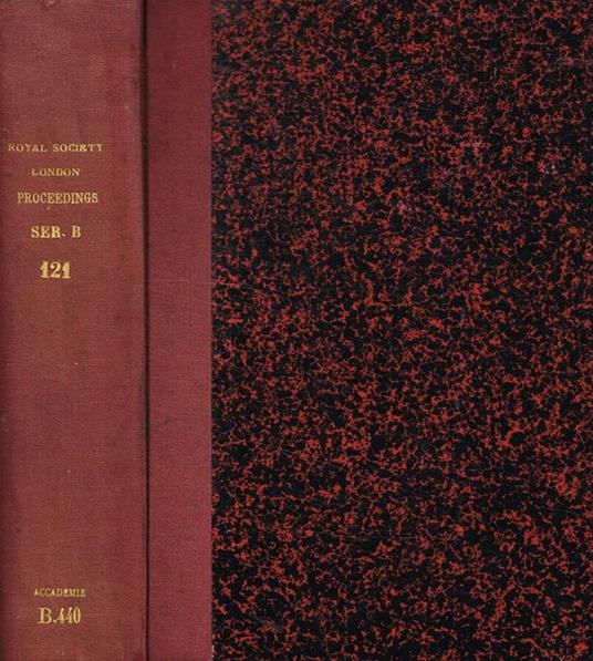 Proceedings of the royal society of london. Series B, biological sciences, vol.121 - copertina