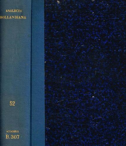 Analecta Bollandiana tomus LII - copertina
