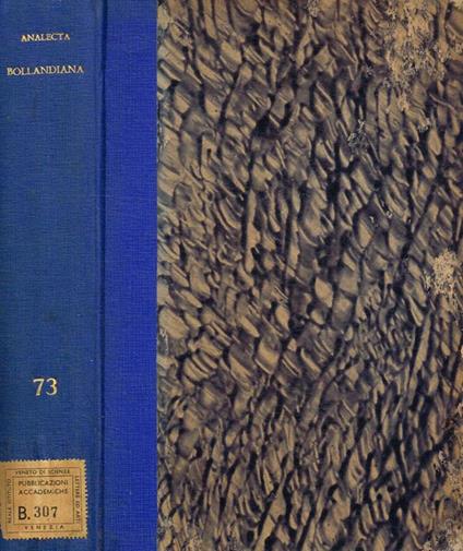 Analecta Bollandiana tomus LXXIII - copertina