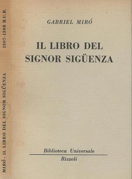 Il  libro del signor Siguenza - Gabriel Miró - copertina