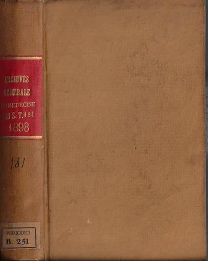 Archives generales de medecine 1898 Vol. I - copertina