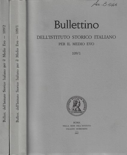 Bullettino dell'Istituto Storico Italiano per il Medio Evo n. 109 Anno 2007 - copertina