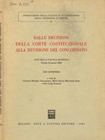 Dalle decisioni della corte costituzionale alla revisione del concordato