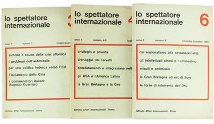 Lo Spettatore Internazionale. Bimestrale Di Politica Estera. Anno I N. 3, 4/5, 6 - copertina