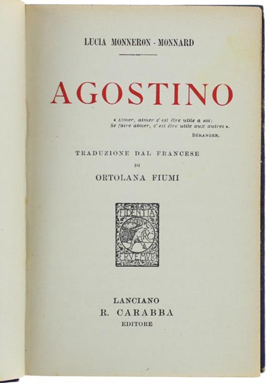Agostino - copertina