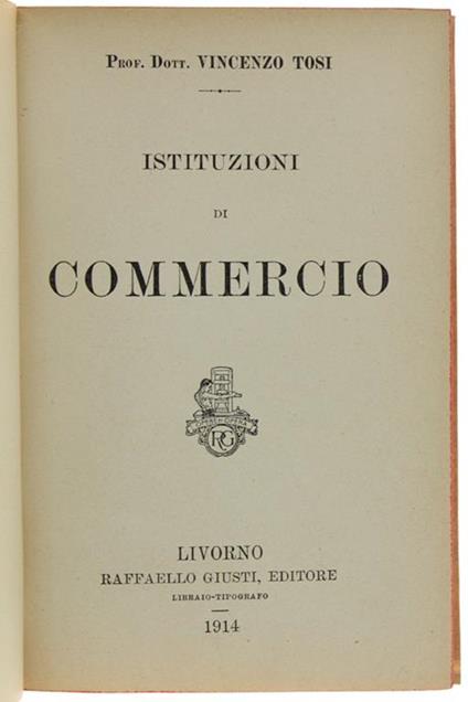 Istituzioni Di Commercio - Vincenzo Tosi - copertina