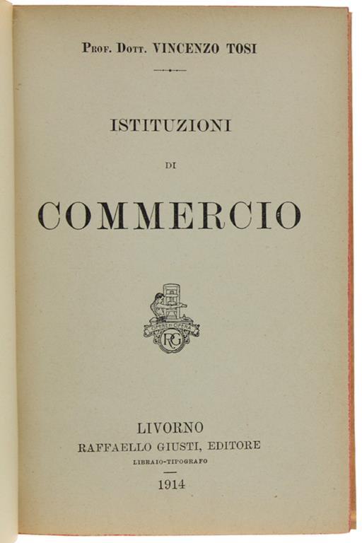 Istituzioni Di Commercio - Vincenzo Tosi - copertina