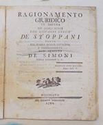 Ragionamento giuridico in difesa del Nobile signor Don Giovanni Enrico de Stoppani