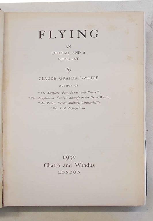 Flying. An epitome and a forecast - copertina