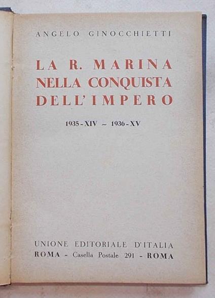 La R. Marina nella conquista dell'Impero. 1935 - 1936 - copertina