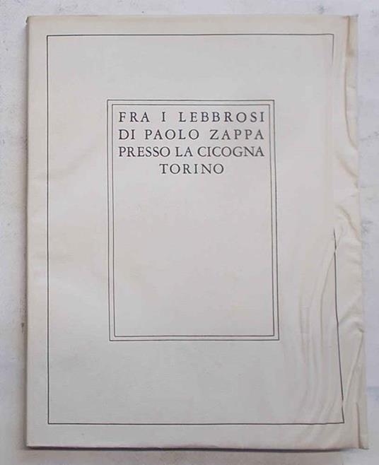 Fra i lebbrosi - Paolo Zappa - copertina