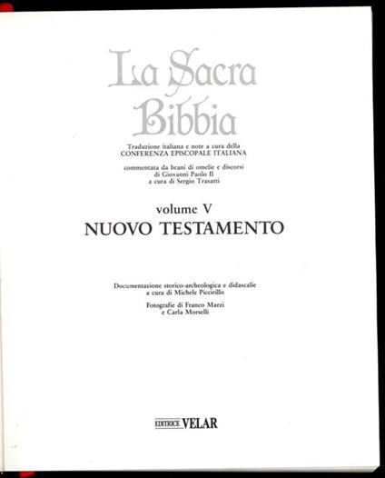 La Sacra Bibbia volume V. Nuovo testamento - copertina