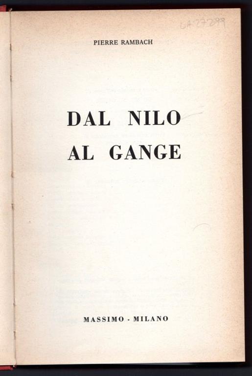 Dal Nilo al Gange - copertina
